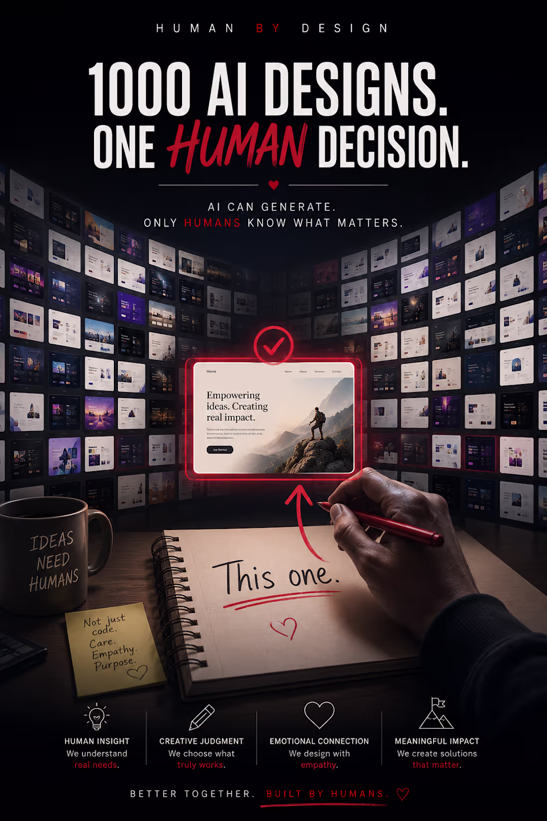 Cover image for 1000 AI designs. One human