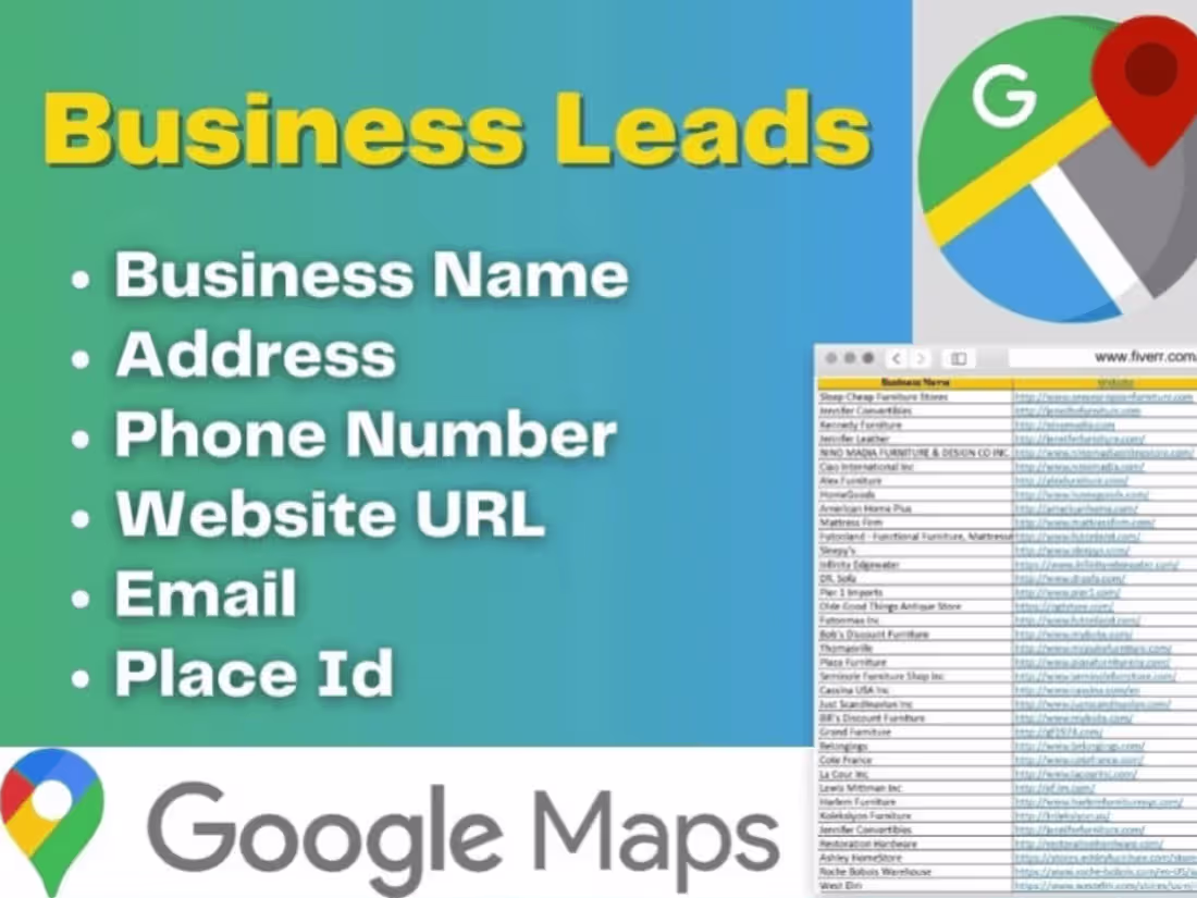 Cover image for I will do data scraping lead generation google maps b2b.