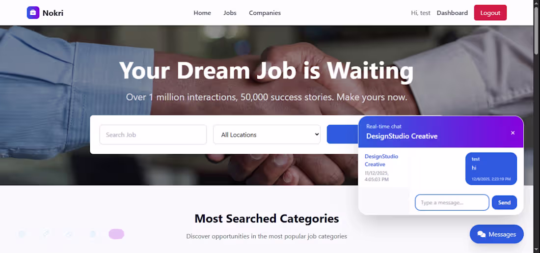 Cover image for Developed a full-featured Job Portal