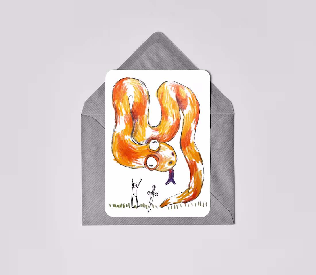 Cover image for Best Friend – Postcard Design This postcard shows a funny sc...