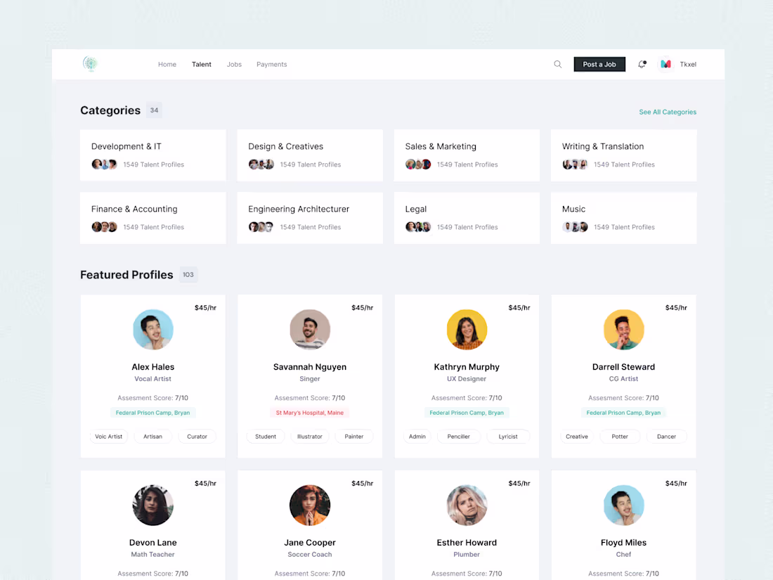 Cover image for Freelance Platform UI