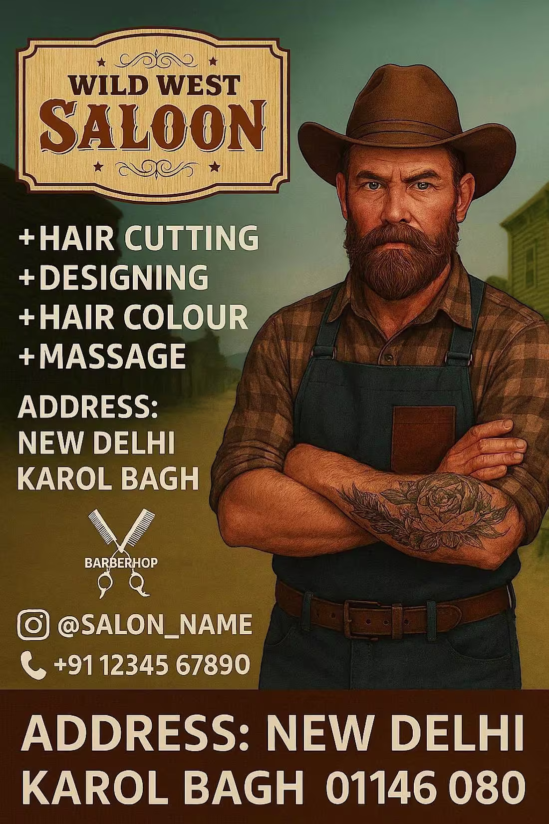 Cover image for Saloon template for branding.