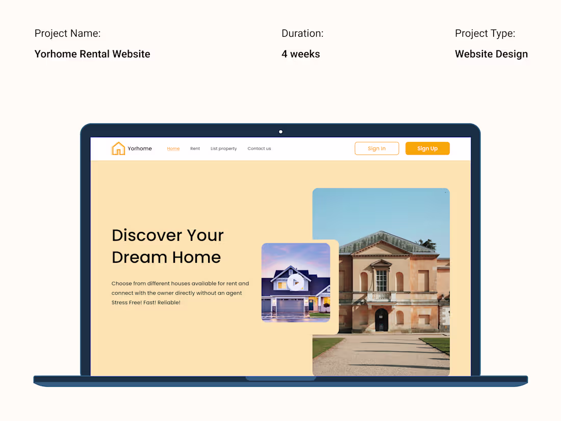 Cover image for Yorhome: Home Rental Website UI/UX Design 
