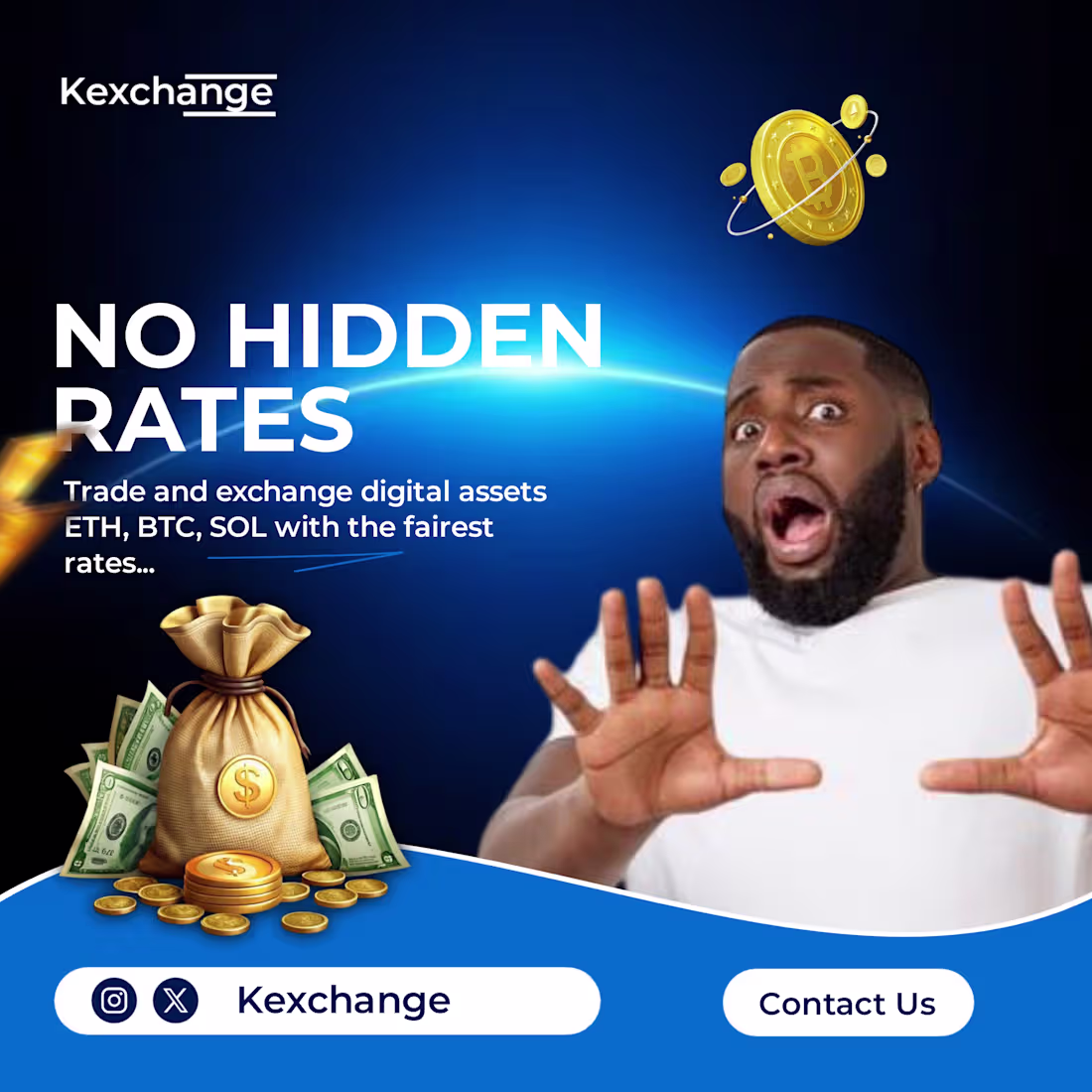 Cover image for Social Media designs For Kexchange, A Digital asset Brand 
