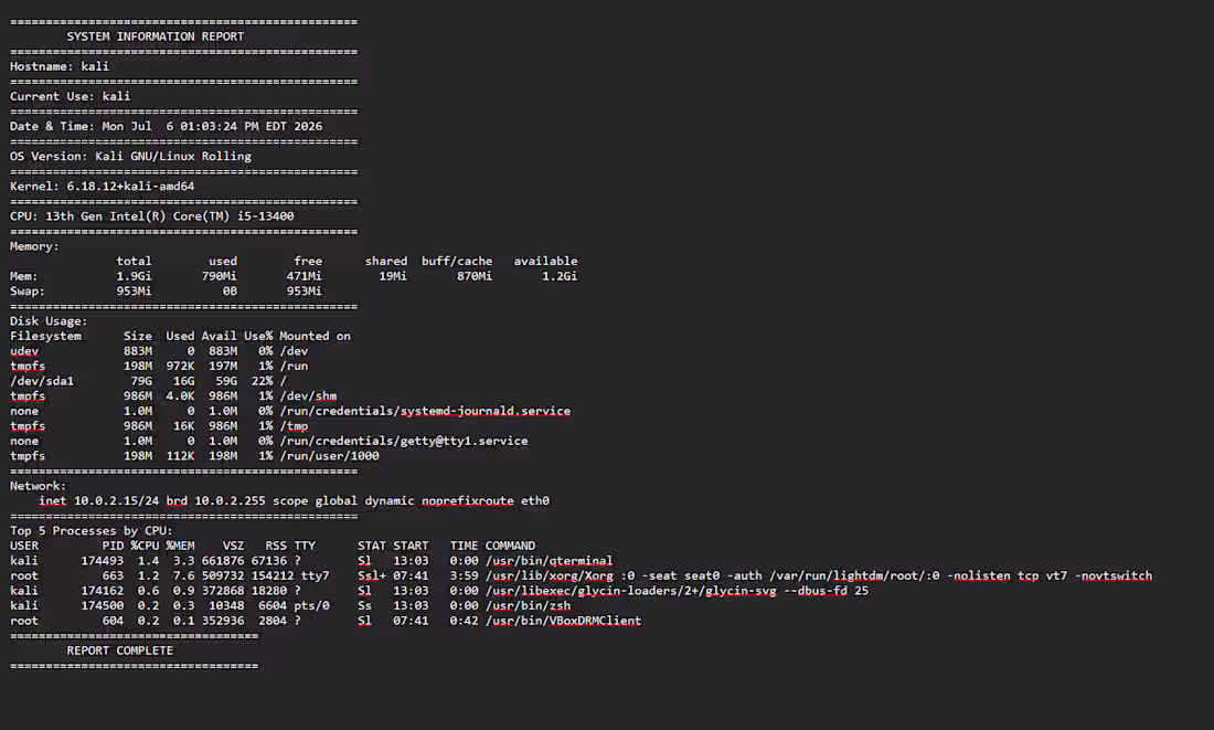 Cover image for System Information Collector:
A Bash script