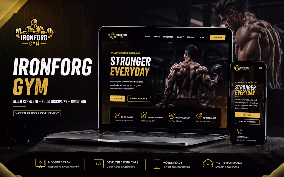 Cover image for IronForge Gym is a dark