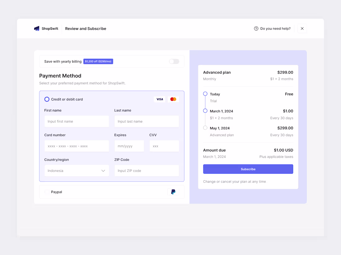 Cover image for ShopSwift UI Kit - E-Commerce Builder Dashboard (Select Payment)