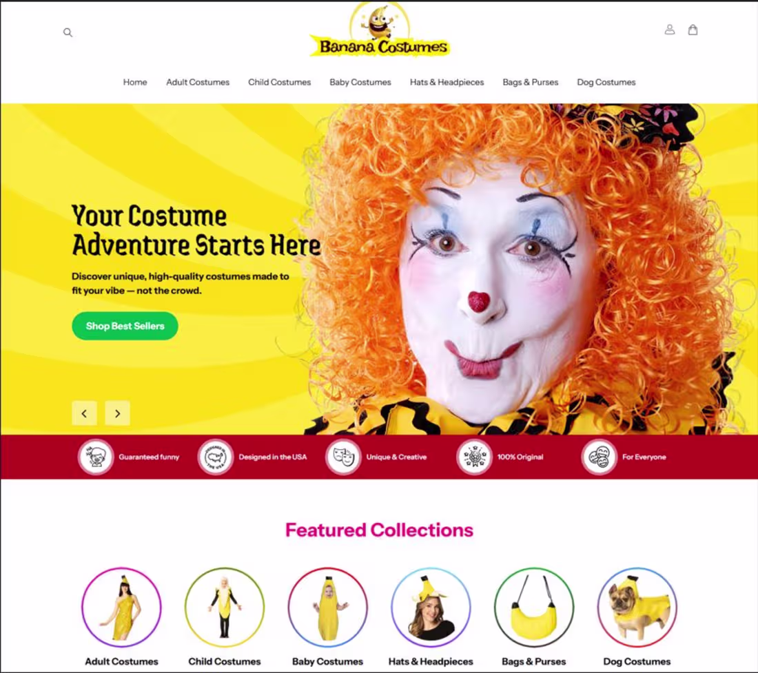 Cover image for Banana Costumes E-Commerce Website Redesign