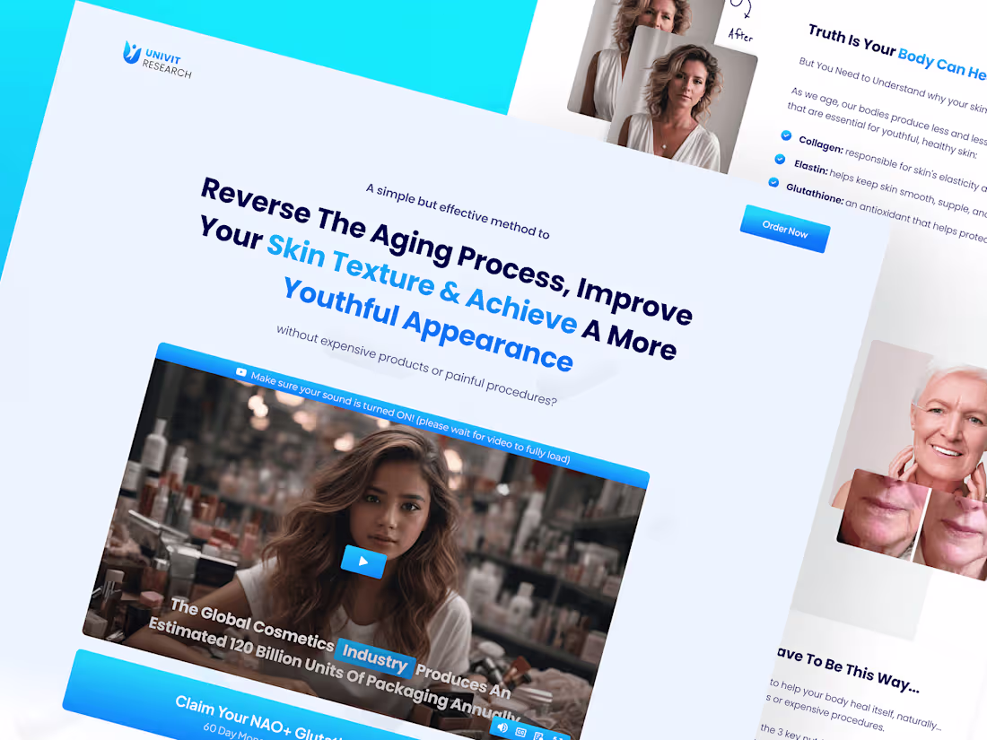 Cover image for NAC+ Glutathione Landing Page Design