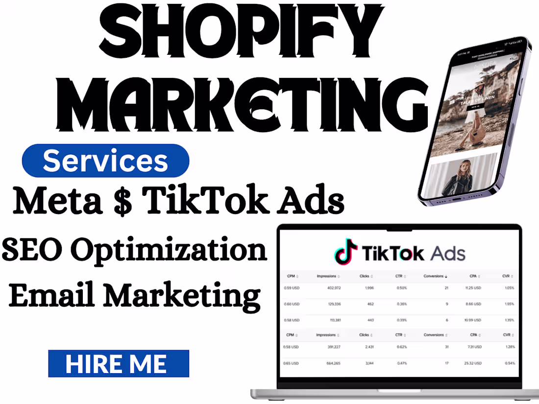 Cover image for Complete Shopify Marketing, Meta and TikTok Ads