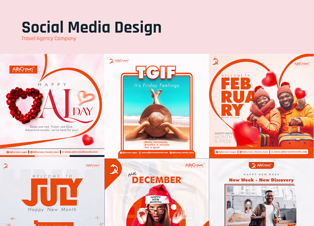 Cover image for Travel Agency Social Media Design