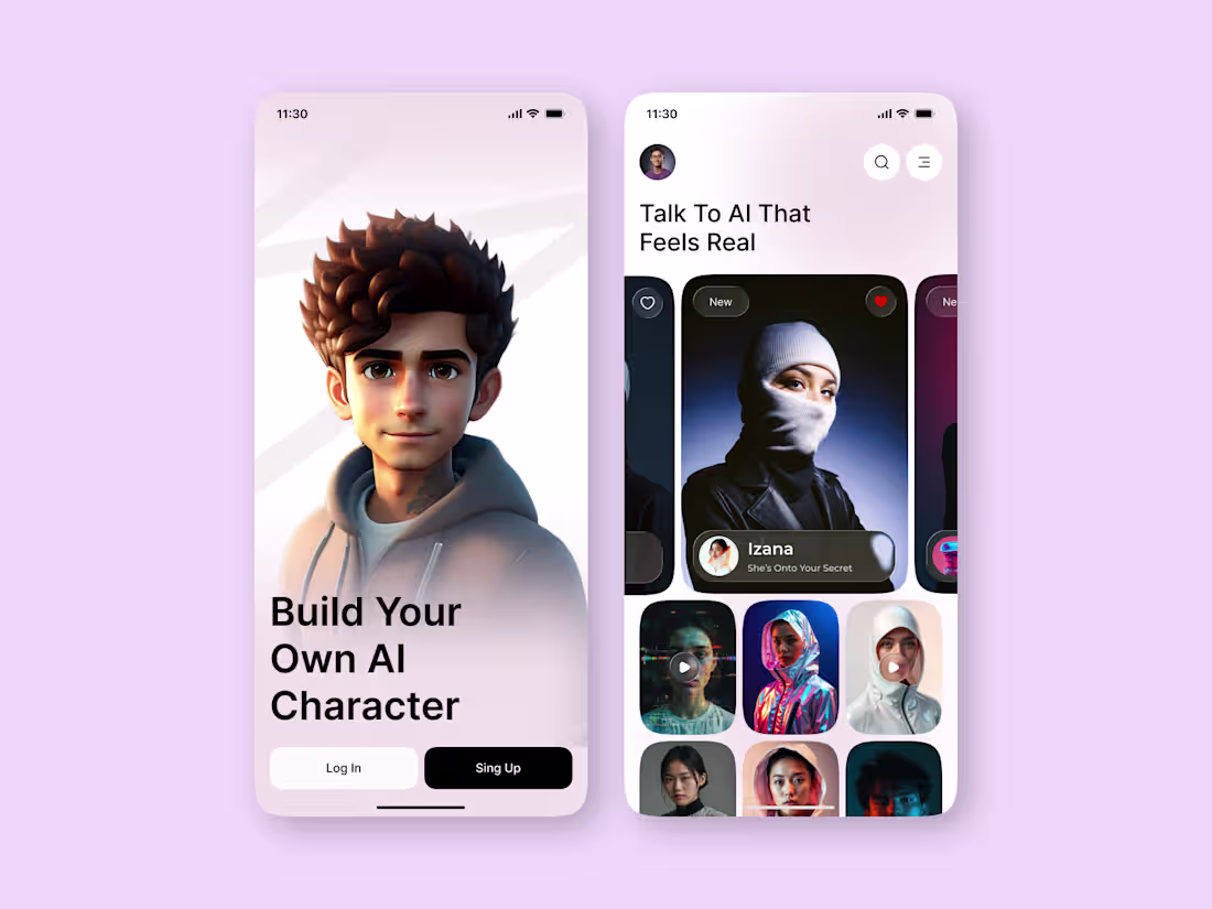 Cover image for Character AI Mobile App Design