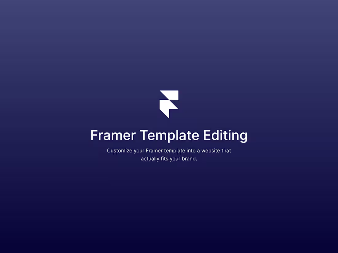 Cover image for Framer Template Editing