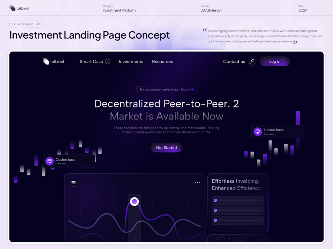 Cover image for Investment landing page concept