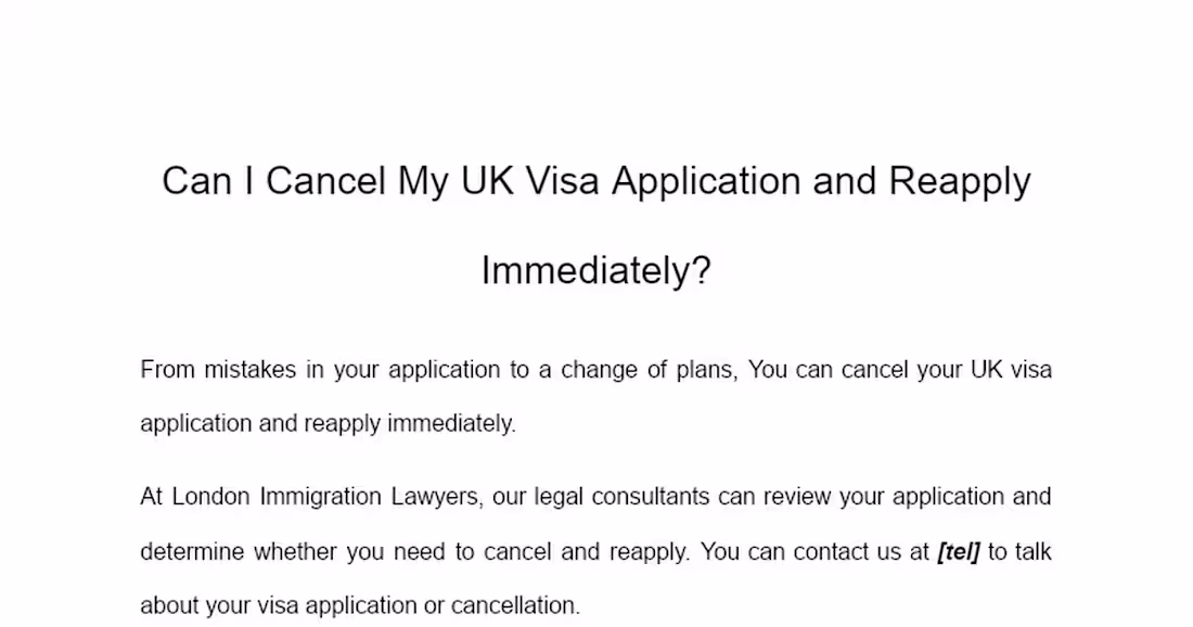 Cover image for Can I Cancel My UK Visa Application and Reapply Immediately?