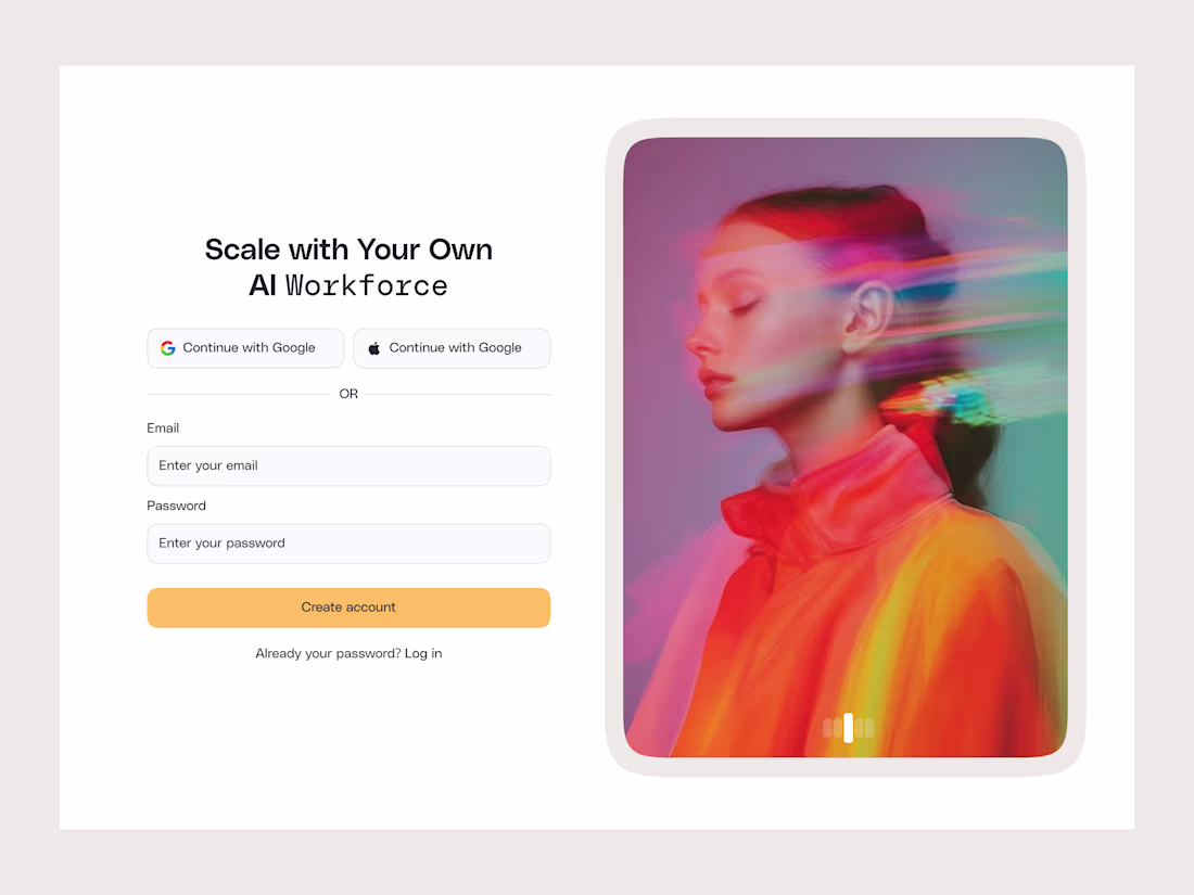 Cover image for AI Agent Platform Login Screen