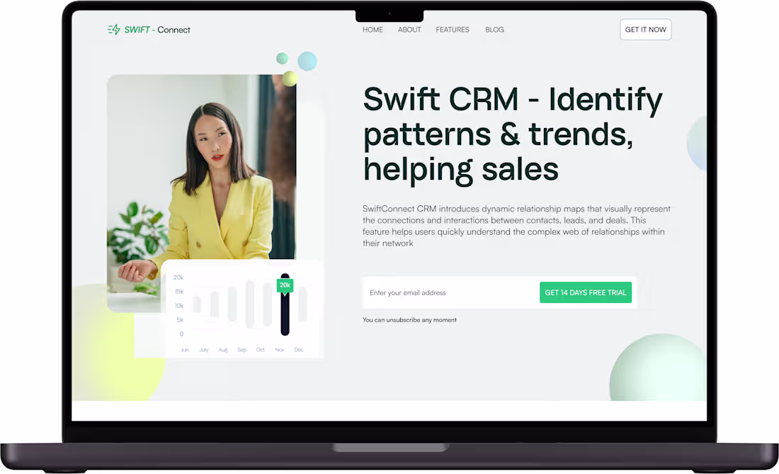 Cover image for CRM Website Landing page ui design