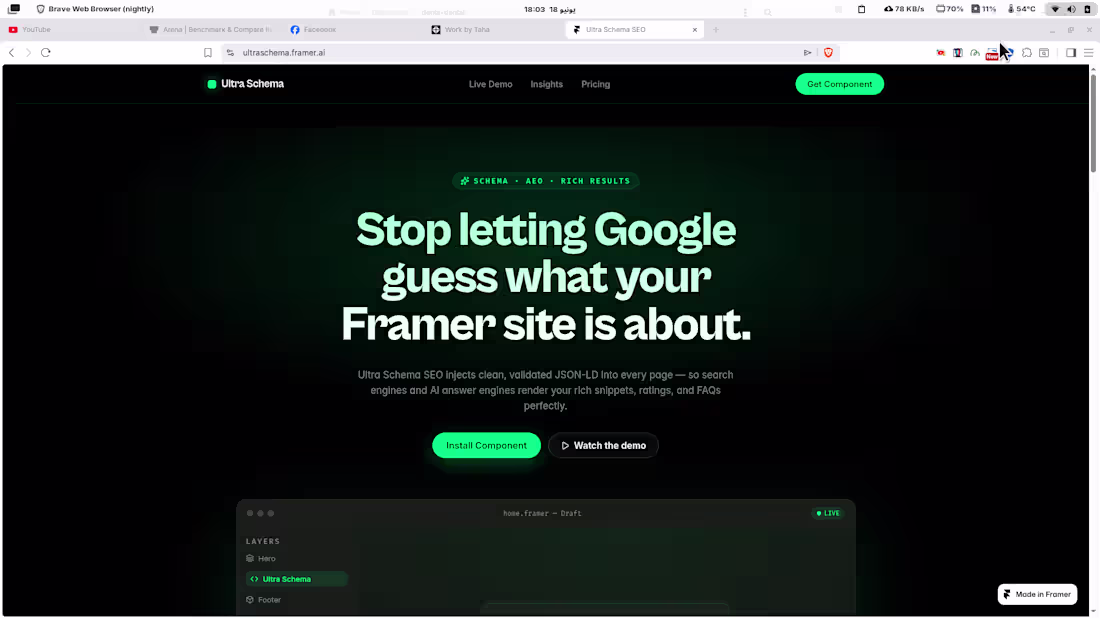 Cover image for Ultraschema website for my @Framer