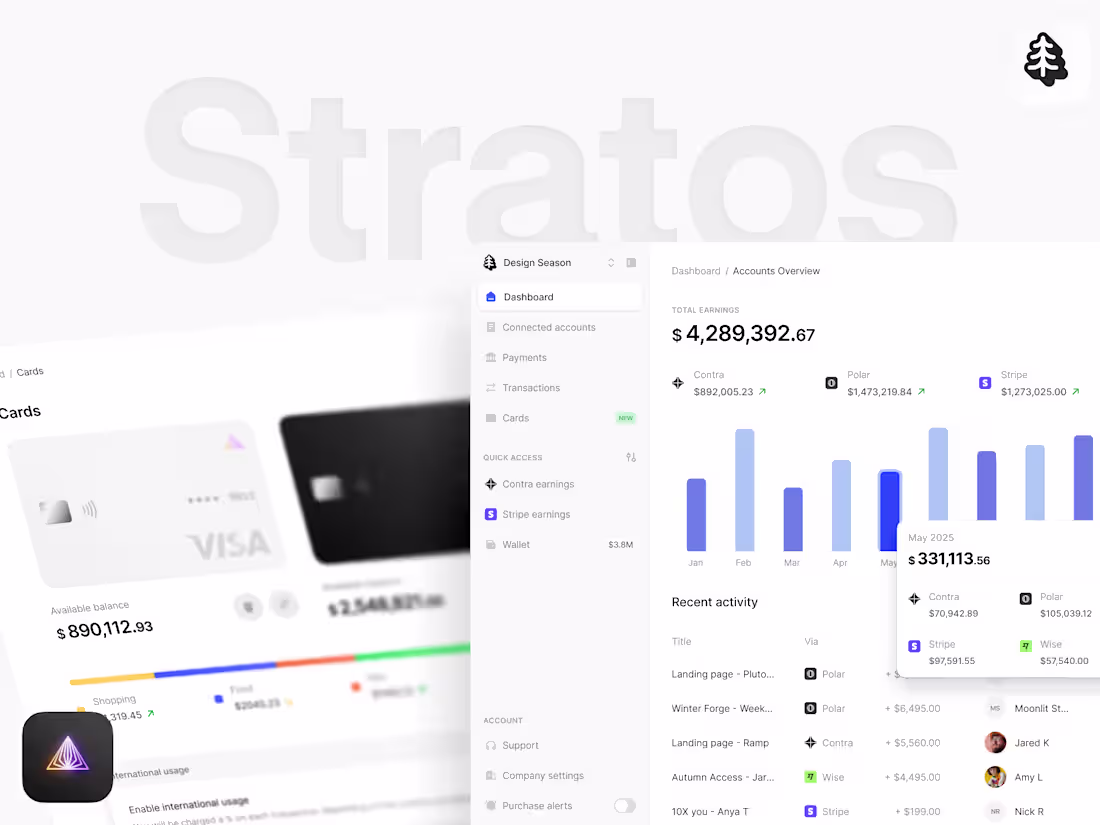 Cover image for Stratos - AI finance management for creators - SaaS