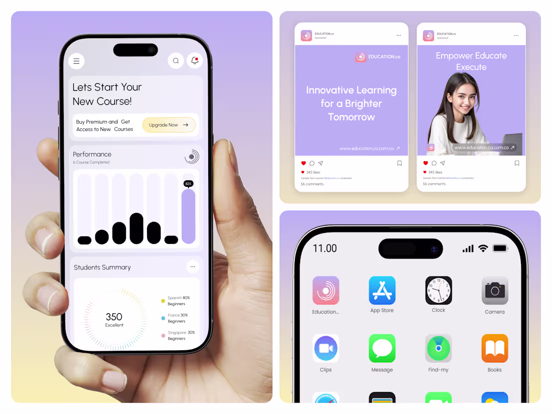 Cover image for Online Education App Concept UI/UX