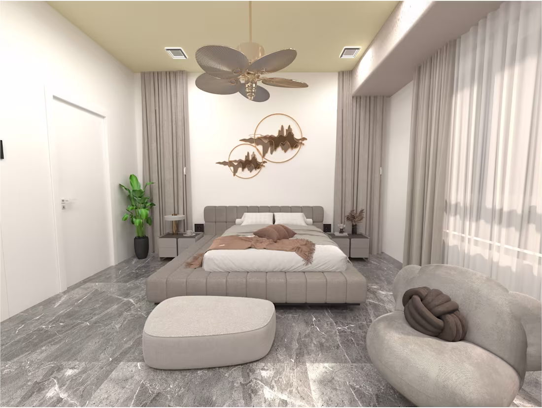 Cover image for Interior design of bedroom with
