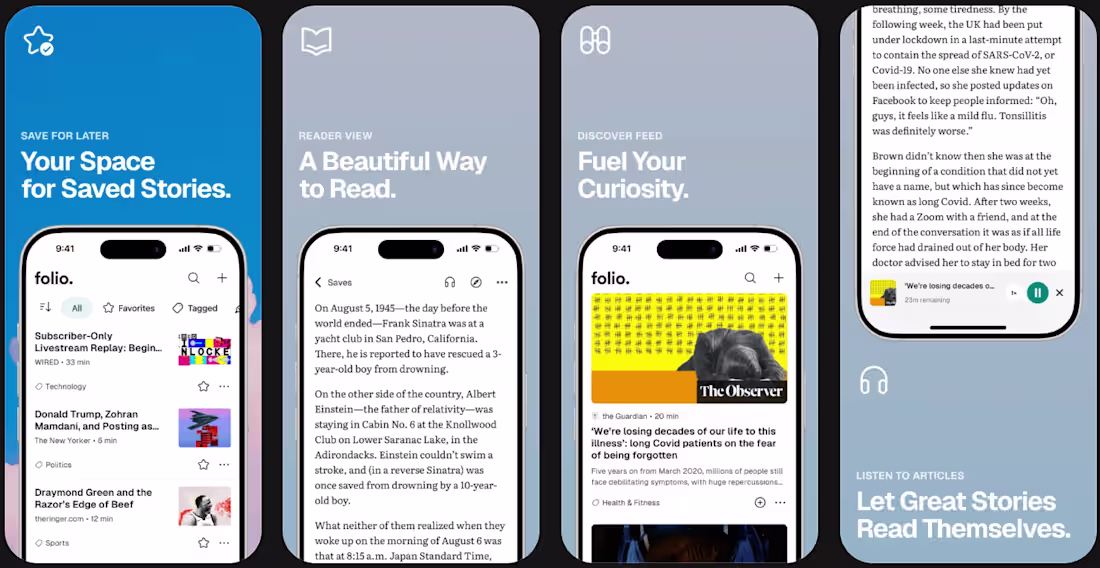 Cover image for Folio is a modern read-later