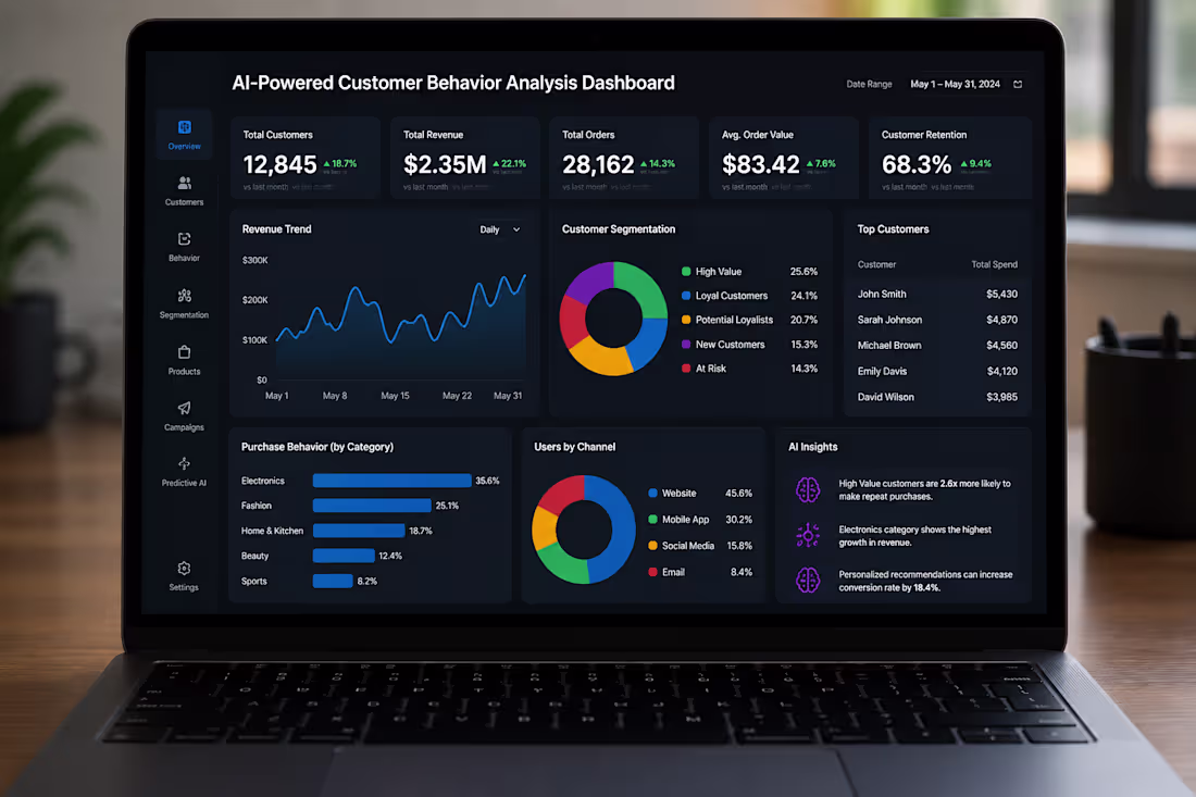 Cover image for Title:
📊 AI-Powered Customer Behavior Analysis