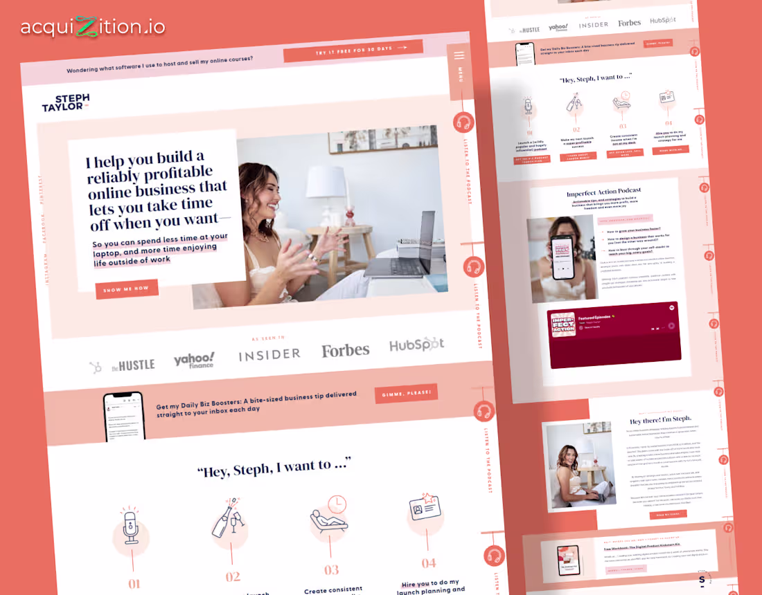 Cover image for Steph Taylor – Kajabi Website Redesign The Brief Steph wante...