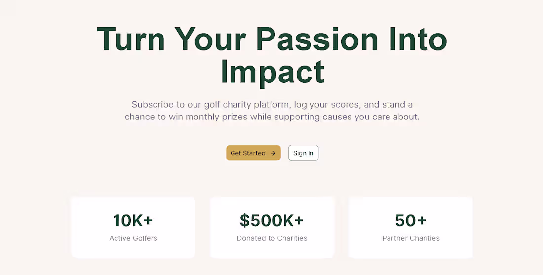 Cover image for Golf Charity Platform is a