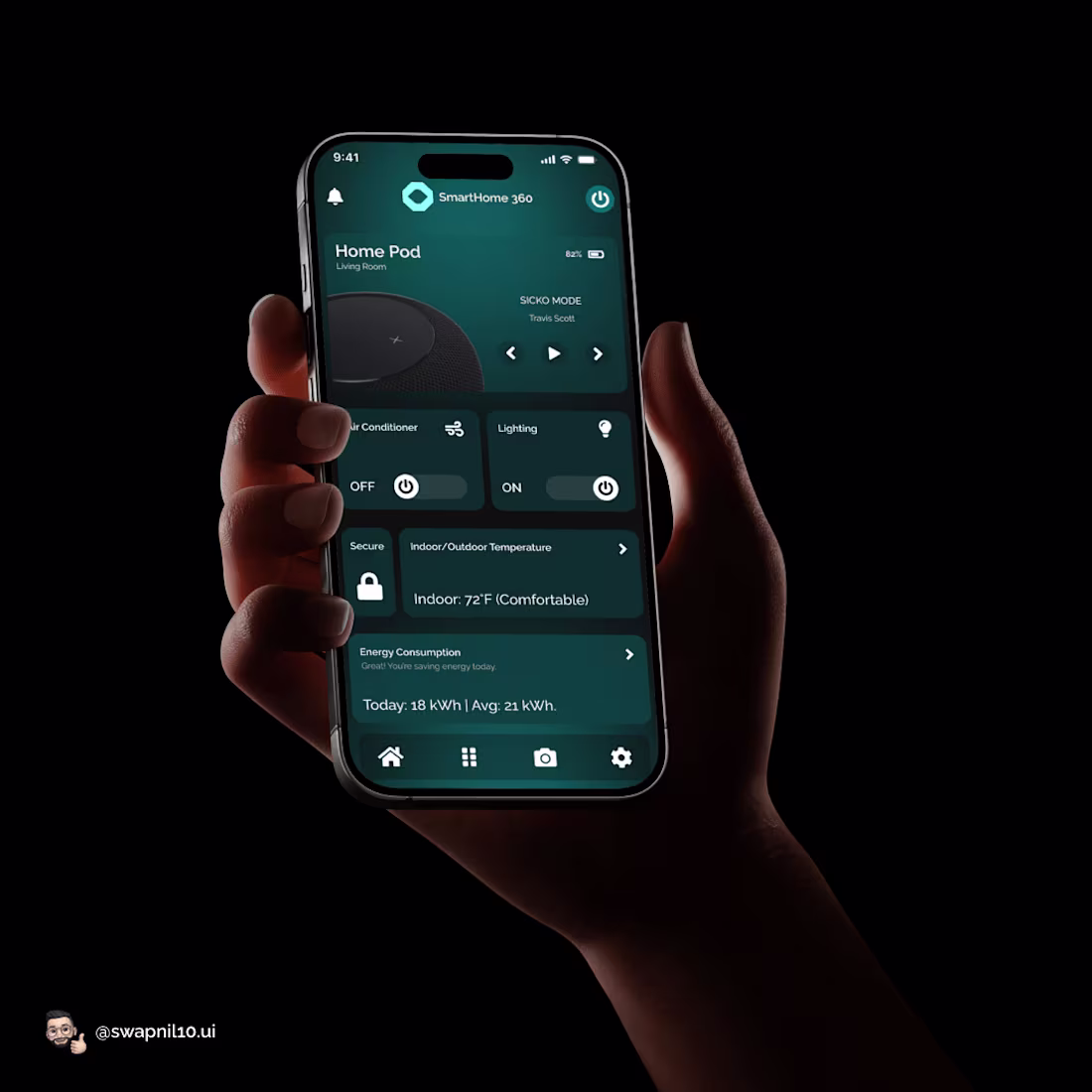 Cover image for Smart Home Control App UI