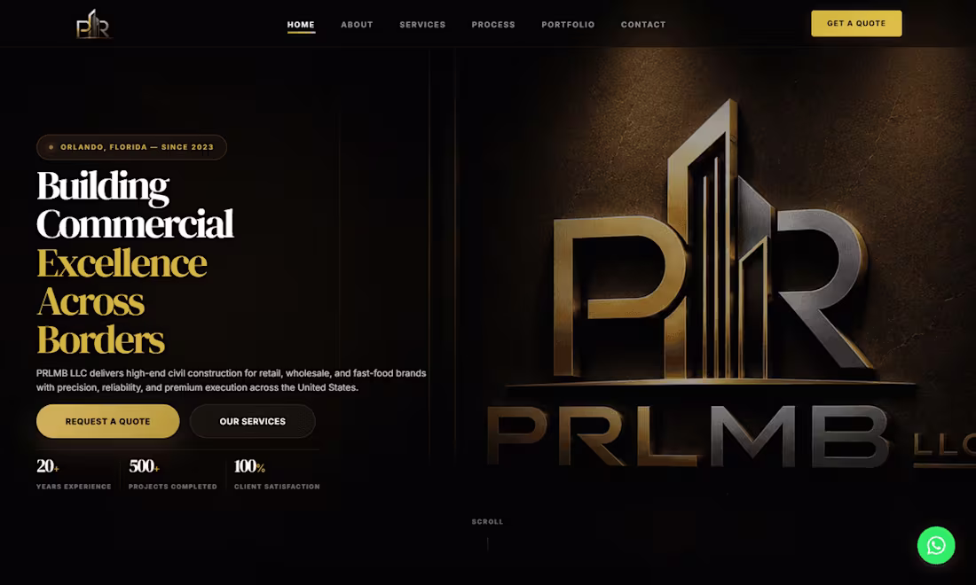 Cover image for PRLMB LLC - U.S. Commercial Construction Website