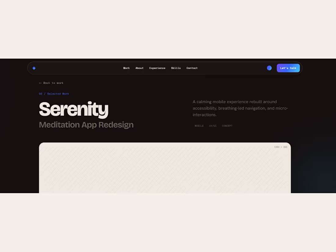 Cover image for Serenity — Meditation App Redesign
A
