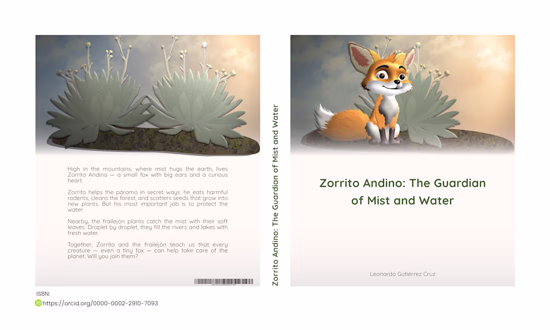 Cover image for Affinity Publisher. Cover/Back cover. Zorrito