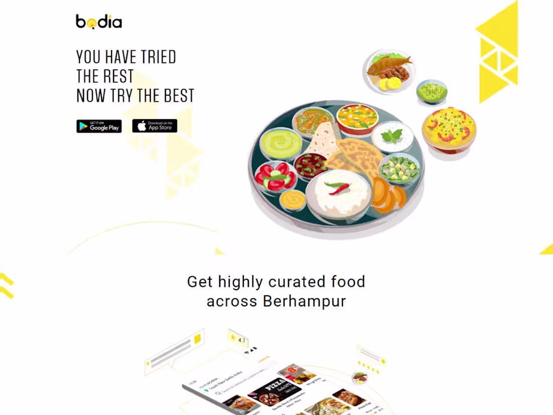Cover image for Design Landing Page for a Food Delivery App - Bodia