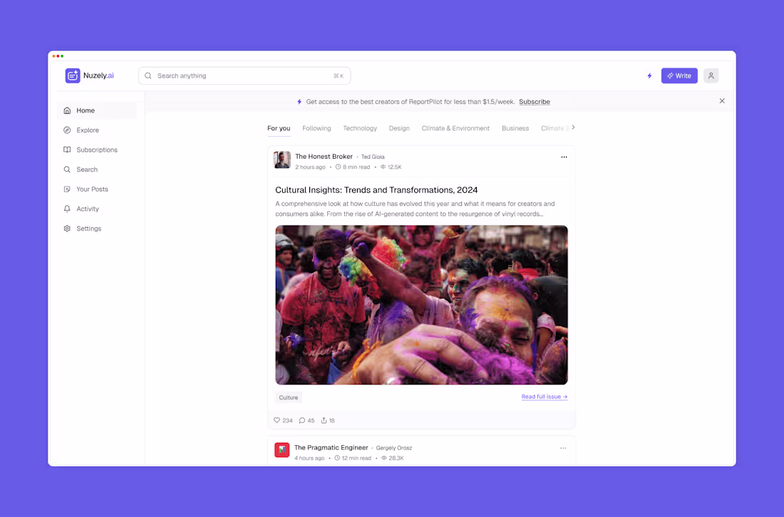 Cover image for Nuzely: AI Newsletter SaaS, Prototype to Live