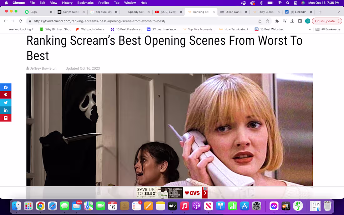 Cover image for Ranking the opening of Scream