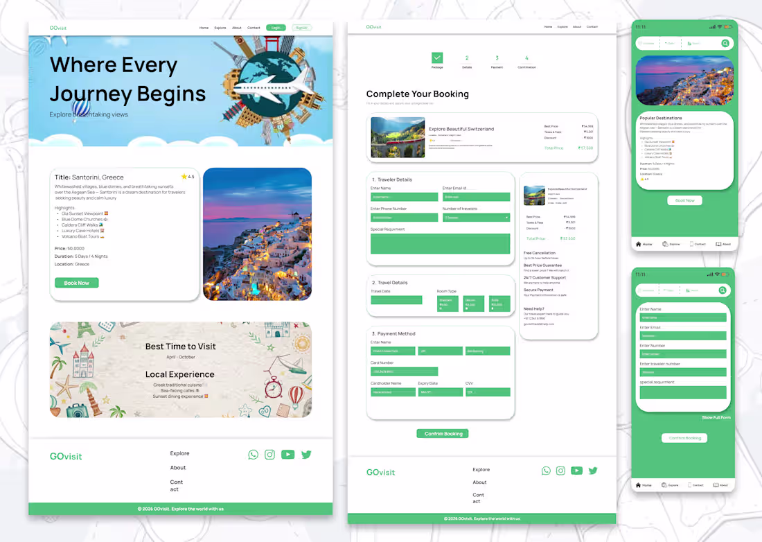 Cover image for Travel Booking Website UI Design