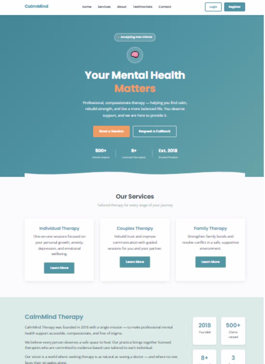 Cover image for A mental health portfolio website.