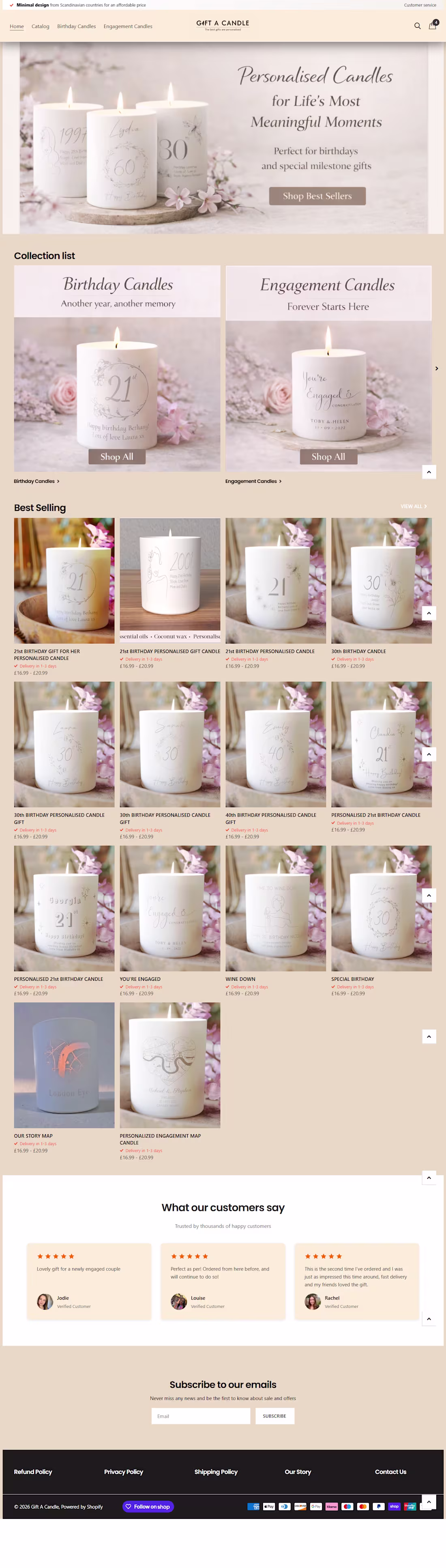 Cover image for Personalised Candle | Shopify Store Build