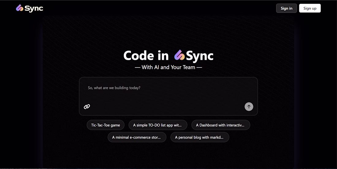 Cover image for Sync.AI (http://Sync.AI)
AI-powered platform for code