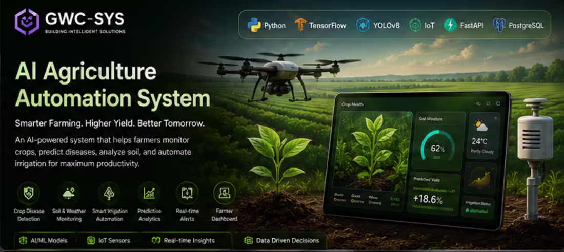 Cover image for AI Agriculture Automation System
Description
AI Agriculture