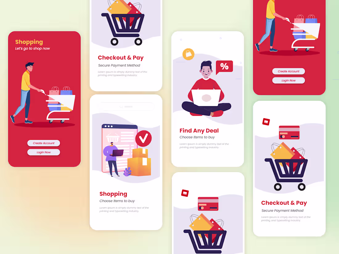 Cover image for Shopping App Onboarding UI 
This