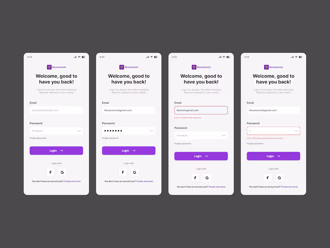 Cover image for Login screen with responsive state details