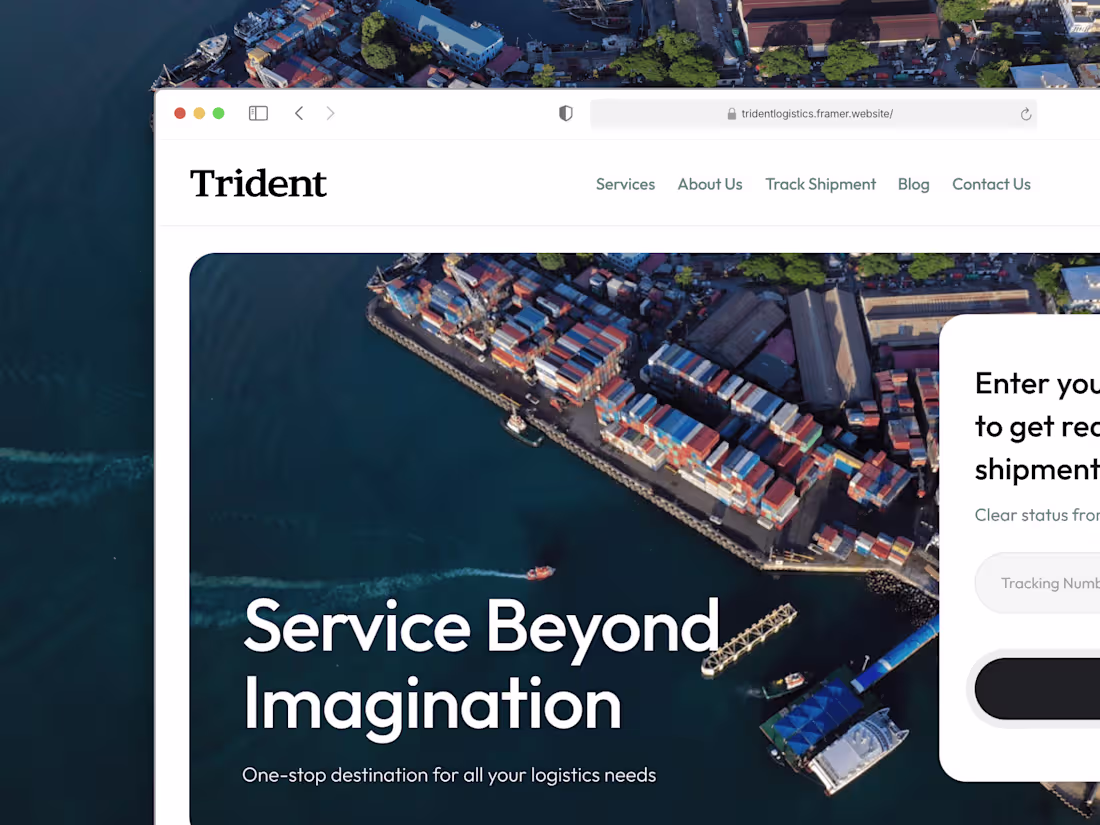 Cover image for Landing Page Design for Trident Logistics