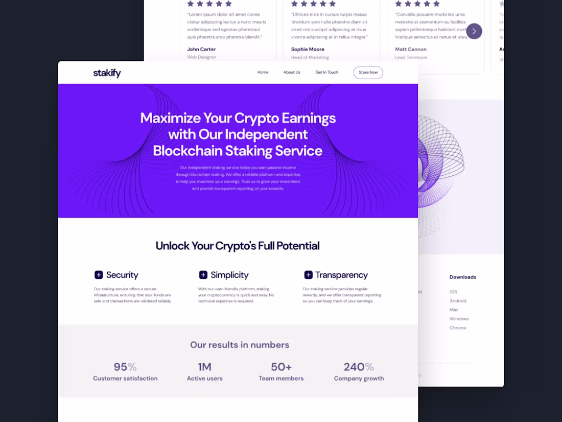 Cover image for Stakify Website