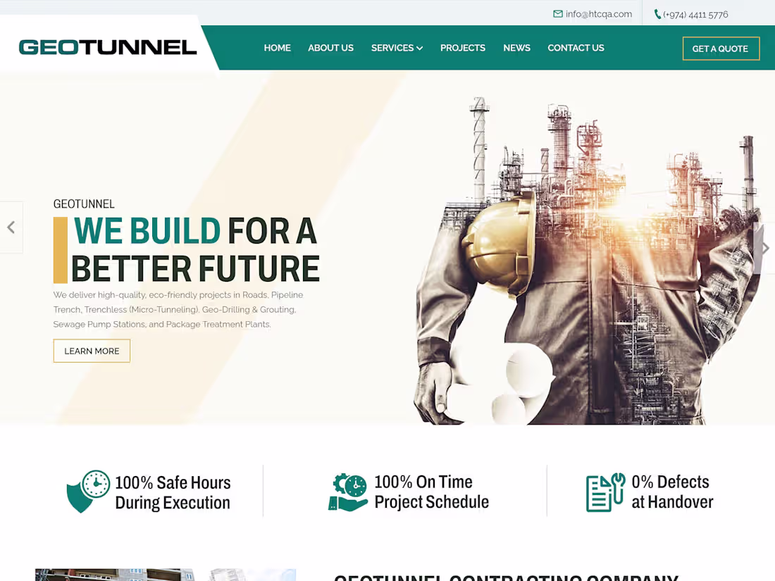 Cover image for Modern Construction Landing Page Design