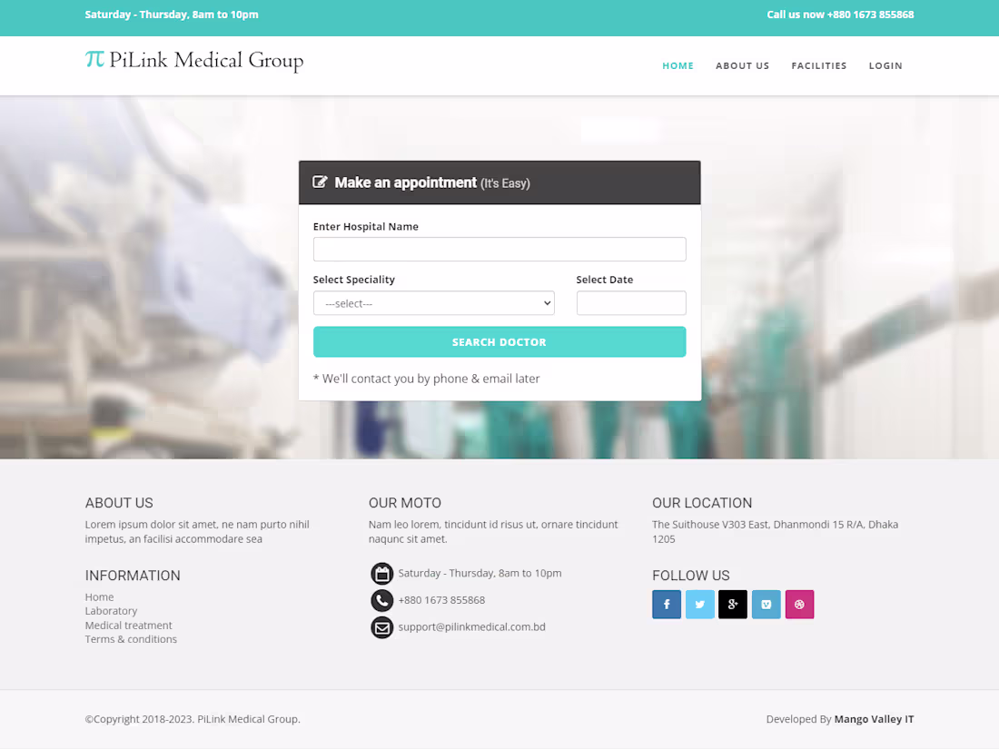 Cover image for Medical, clinic Portfolio & Appointment System