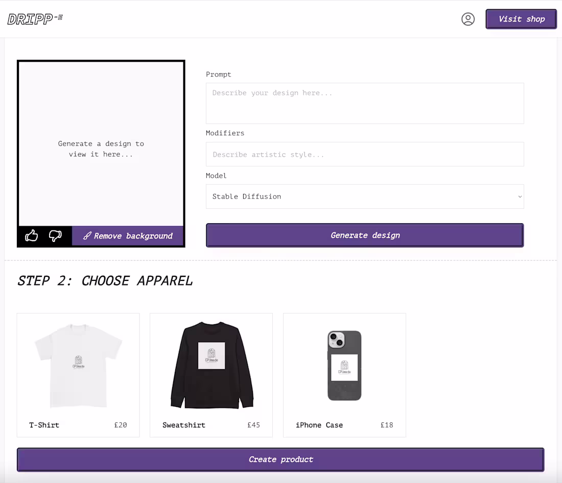 Cover image for DRIPP-E (Text-to-merchandise)