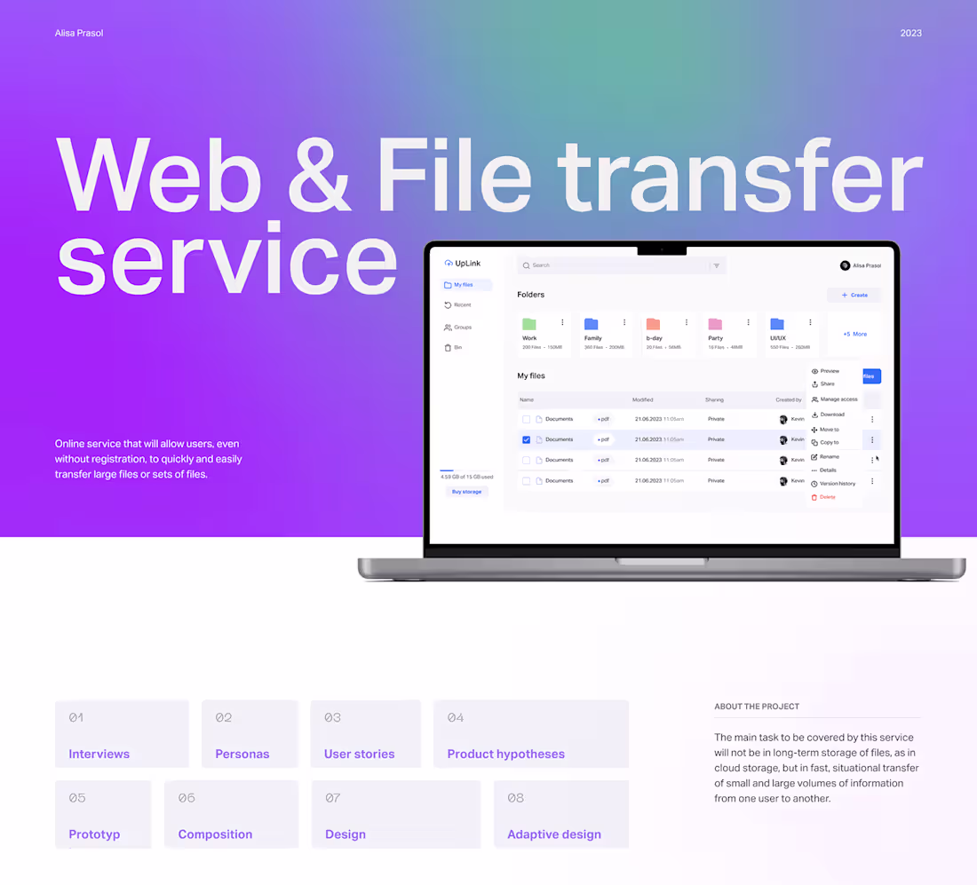 Cover image for File transfer service :: Behance