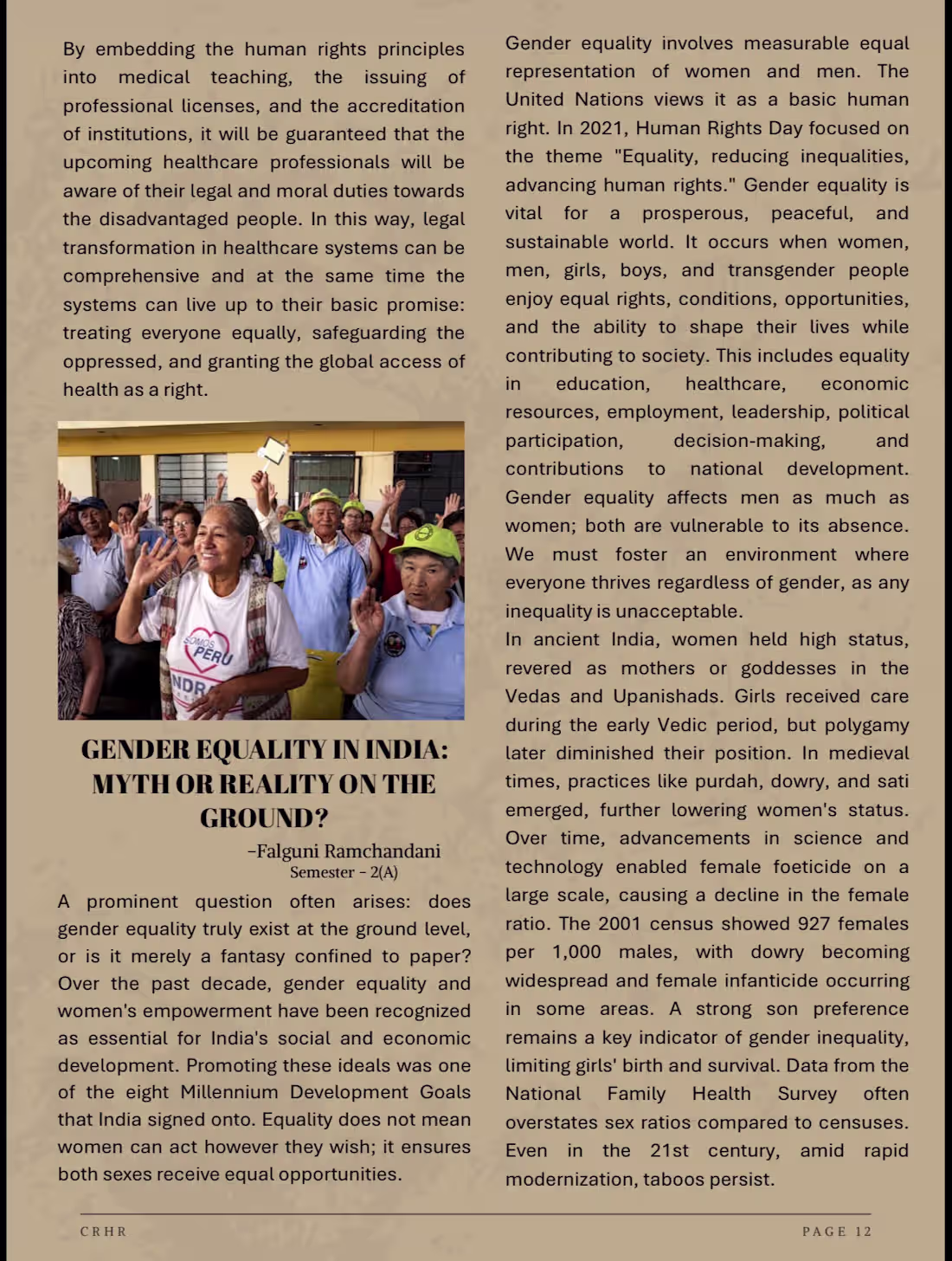 Cover image for CRHR Newsletter Layout & Editorial